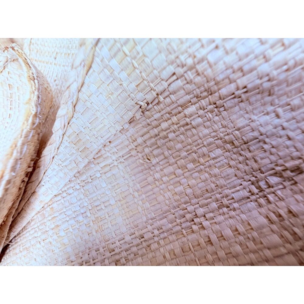 Mar Y Sol Madagascar Raffia Flower Tote Wood Handle Bag - Picture 9 of 9